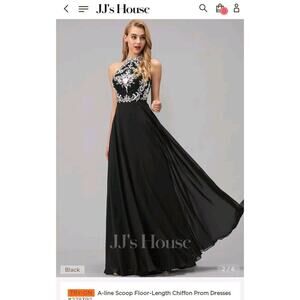 jjs house Gorgeous dress Size 2 Black Aline Scoop Long